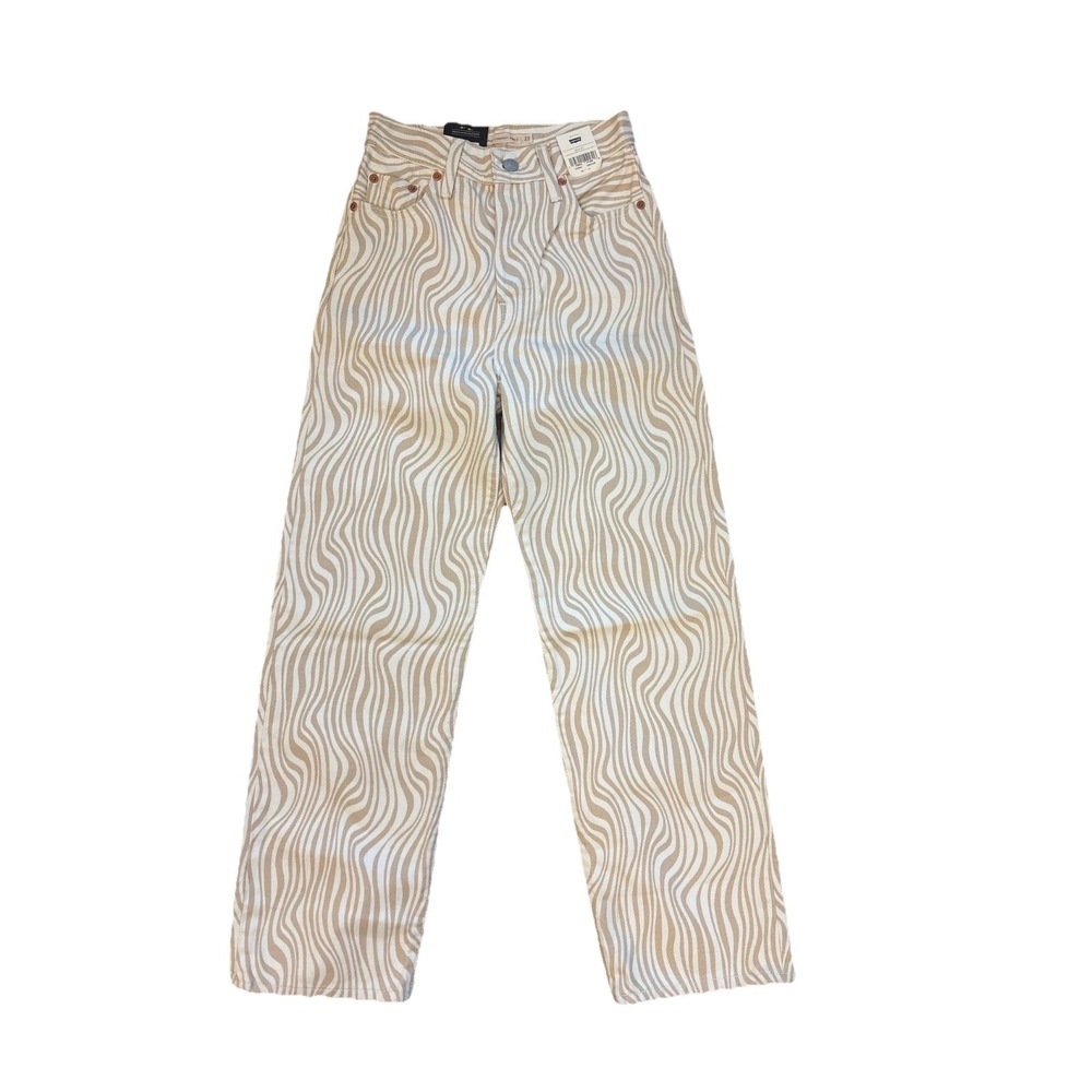 Levi's Women's Ribcage Straight Ankle Jeans 726930114 Wavy Lines Size 23x27 Boho - Picture 6 of 6
